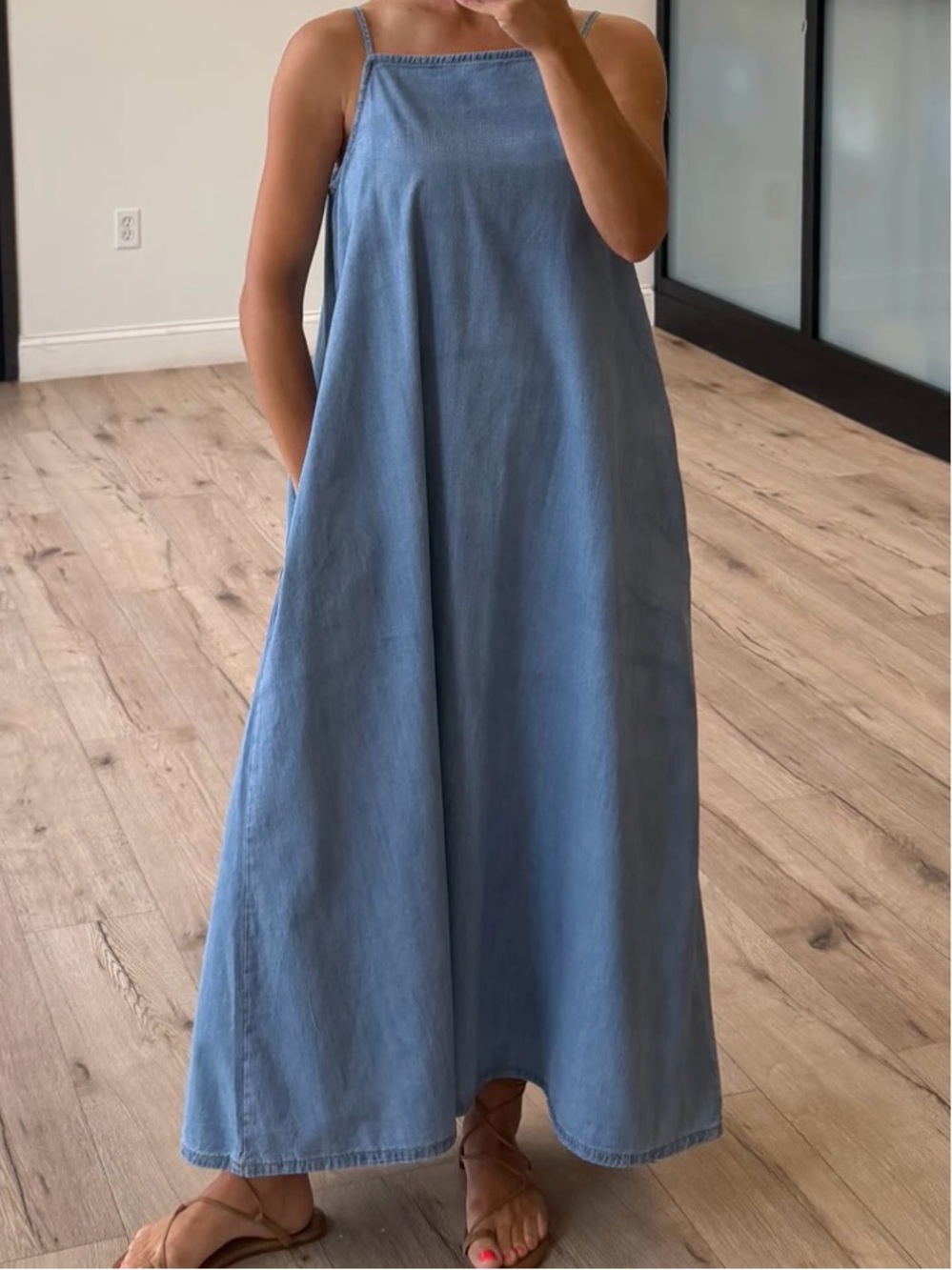 Talulah Light Blue Sleeveless Maxi Dress with Spaghetti Straps